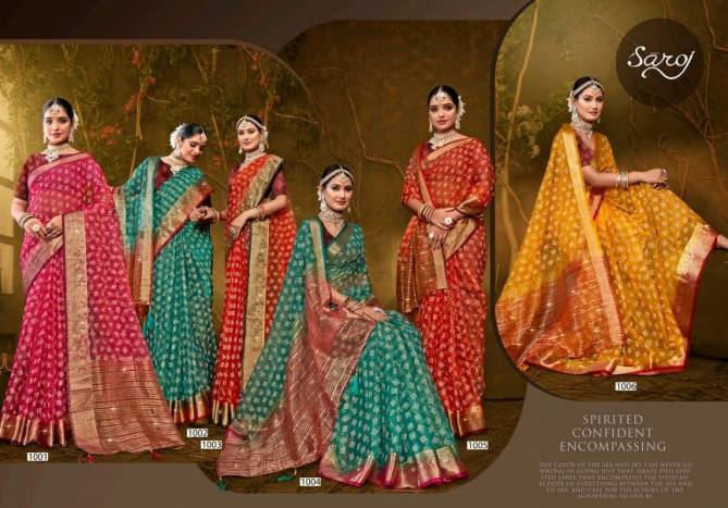 Imperial Gold Vol 4 By Saroj Khadi Organza Designer Sarees Suppliers In India
